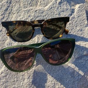 RAEN sunglasses-2 pairs  never worn. Tortoise shell classic+ Jade Green Nora